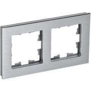 Рамка 2-м BRITE РУ-2-1-БрА металл алюм. IEK BR-M22-M-K47