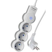 Удлинитель 3х5м с заземл. 10А IP20 2200Вт 220В защ. шторки ПВС 3х1 с выкл. бел. КОСМОС YKsm5m-3g-Z-V10A-W