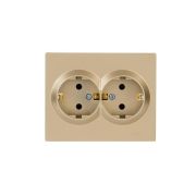 Розетка VESNA двойная с заземл. ПБТ зол. LEZARD 742-3600-127B