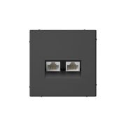 Розетка компьютерная 2-м ArtGallery RJ45 + RJ45 кат.5E механизм базальт SE GAL001485