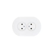 Розетка 2-м СП OSEN без заземл. ПБТ круглая бел. LEZARD 744-0200-128B
