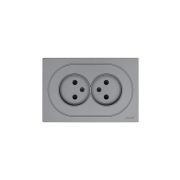 Розетка 2-м СП OSEN без заземл. ПБТ механизм сер. матов. LEZARD 743-7400-128B