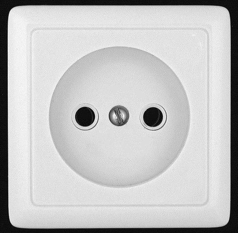 Розетка 1-м ОП Хит 10А IP20 250В без заземл. без защ. шторок бел. SE RA10-131-B