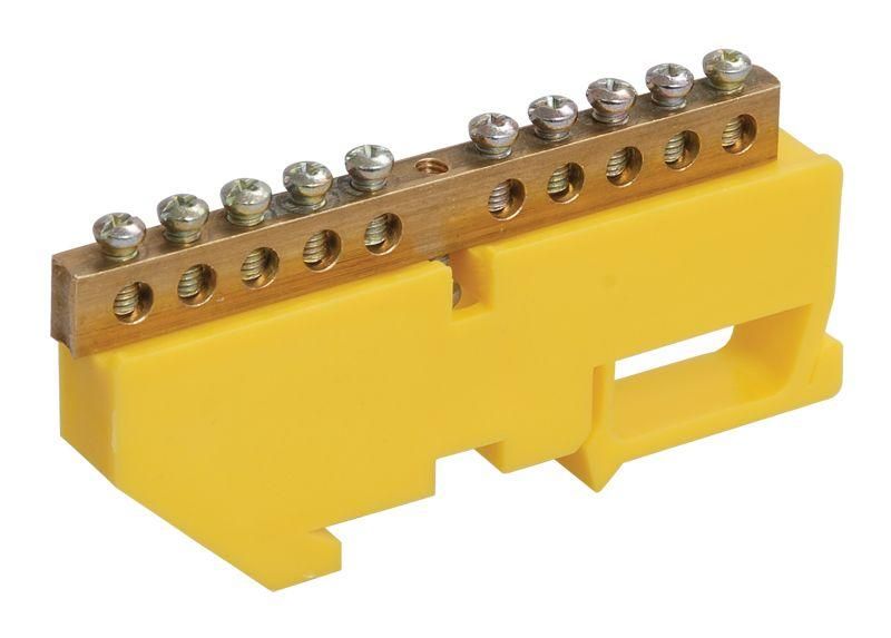 Шина PE «земля» на DIN-изол. ШНИ-6х9-10-Д-Ж IEK YNN10-69-10D-K05