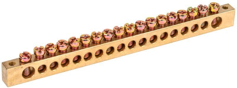 Шина PEN «земля-ноль» 8х12мм 20/2 (20групп/крепеж по краям) IEK YNN21-20-100