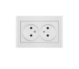 Розетка 2-м СП Бриллиант 16А IP20 без заземл. бел. UNIVersal 7947519