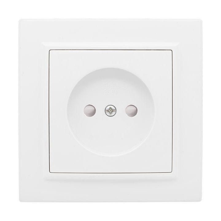 Розетка 1-м СП Минск 10А IP20 без заземл. защ. шторки бел. Basic EKF ERR10-022-100