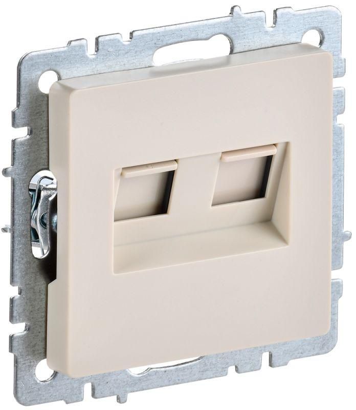 Розетка компьютерная двойн. СП RJ45 кат.5E BRITE РК10-2-БрКр механизм беж. IEK BR-K20-1-K10