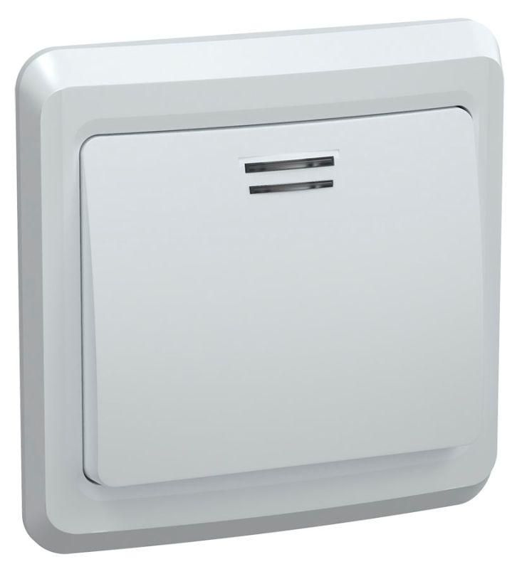 Выключатель 1-кл. СП Вега 10А IP20 ВС10-1-1-ВБ с индикацией бел. GENERICA EVV11-K01-10-DM