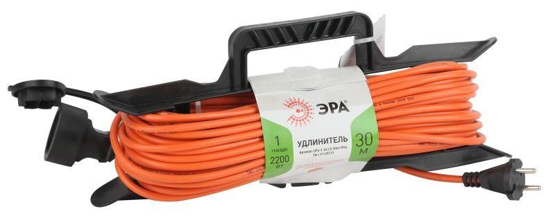 Удлинитель-шнур на рамке 1х30м без заземл. 10А IP20 UFx-1-2х1.0-30m ПВС 2х1 Эра Б0043041