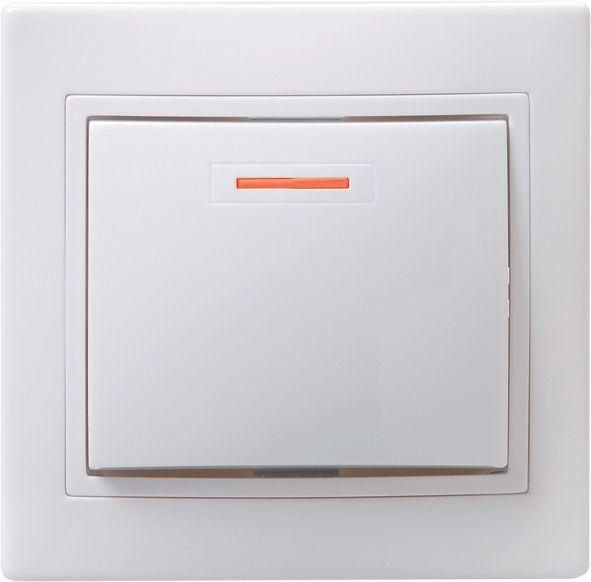 Выключатель 1-кл. СП Кварта 10А IP20 ВС10-1-1-КБ с индикацией бел. GENERICA EVK11-K01-10-DM