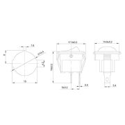 Выключатель клавишный 250В 3А (2с) ON-OFF круглый черн. Micro (RWB-105; SC-214) Rexant 36-2510