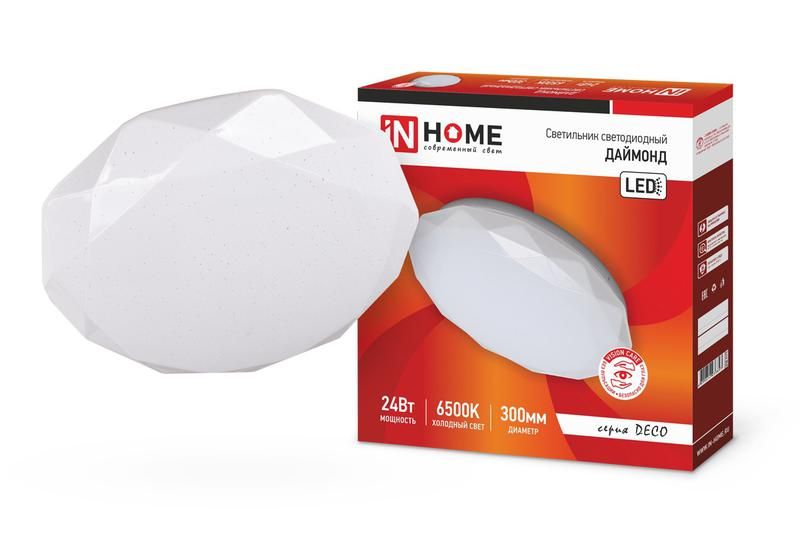 Светильник светодиодный DECO ДАЙМОНД 24Вт 6500К 2160лм 230В 330х55мм IN HOME 4690612033693