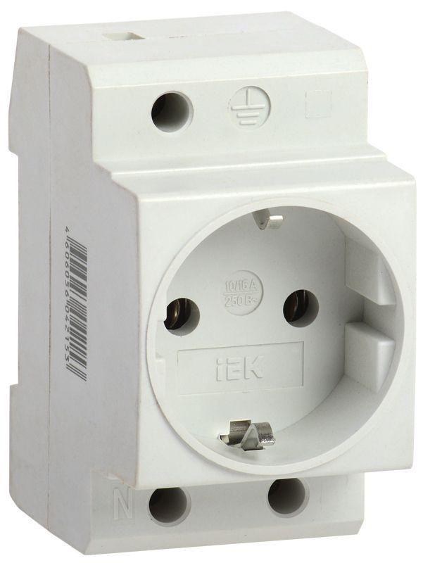Розетка силовая РАр10-3-ОП с заземл. на DIN-рейку KARAT IEK MRD10-16