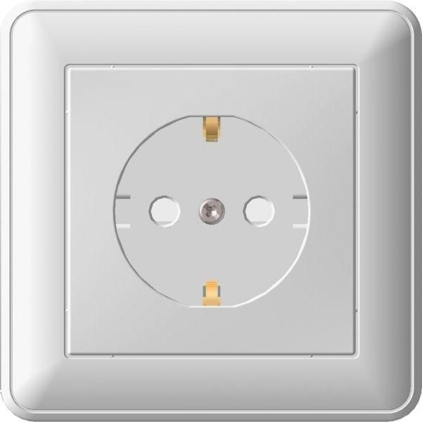 Розетка 1-м СП W59 16А IP20 с заземл. защ. шторки в сборе бел. SE RS16-152-18