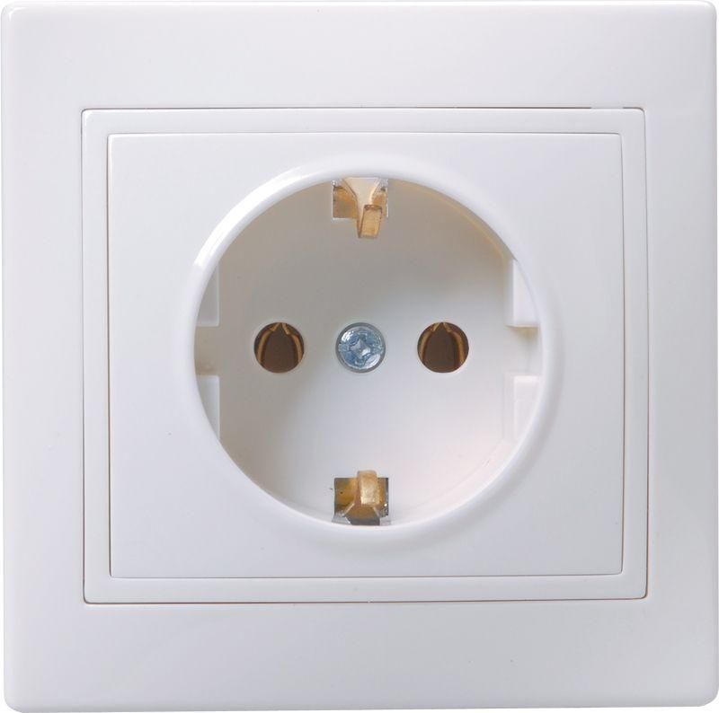 Розетка 1-м СП Кварта РС10-3-КБ 16А IP20 с заземл. без защ. шторок бел. GENERICA ERK14-K01-16-DM