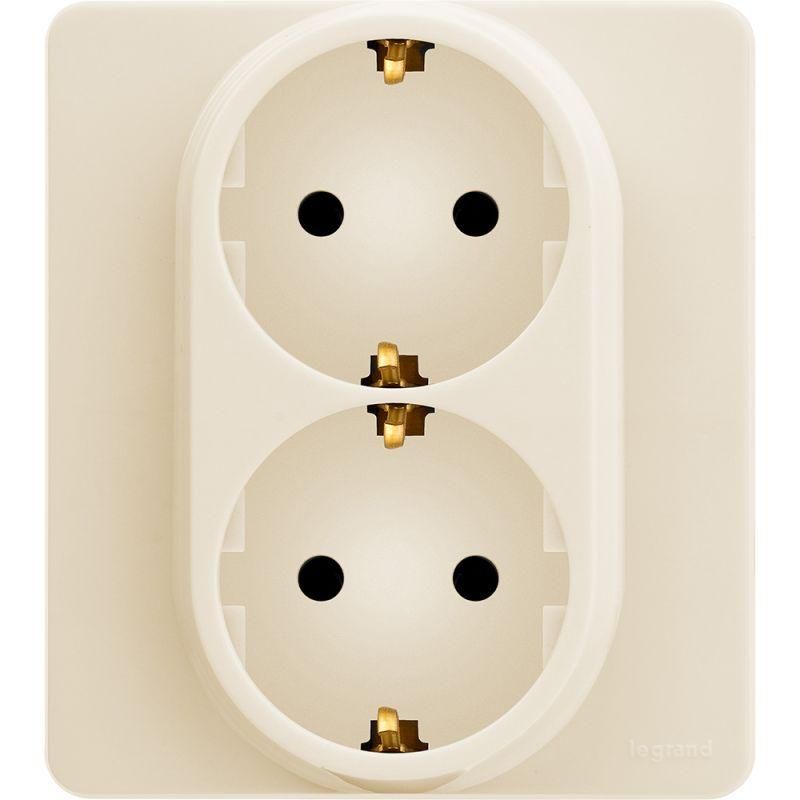 Розетка Inspiria 16А 250В 2х2P+E немецк. стандарт сл. кость IEK 673751