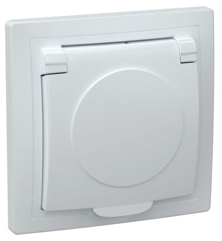 Розетка 1-м СП Кварта РСб10-3-КБ 16А IP20 с заземл. с крышкой бел. GENERICA ERK15-K01-16-DM