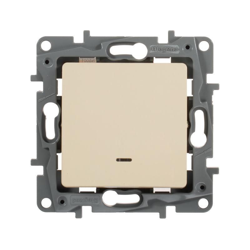 Выключатель 1-кл. СП Etika 10А IP20 250В 10AX с подсветкой/индикацией безвинтов. зажимы механизм сл. кость IEK 672303