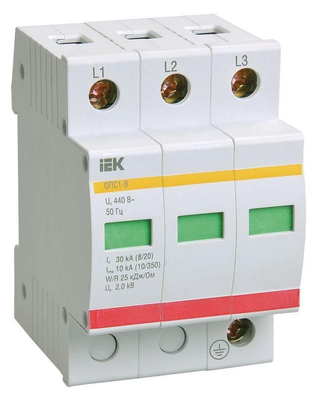 Ограничитель перенапряжения ОПС1-B 3P KARAT IEK MOP20-3-B