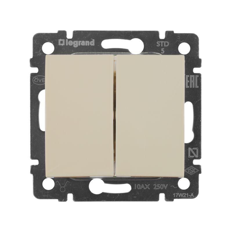 Выключатель 2-кл. СП Valena 10А IP31 250В механизм сл. кость IEK 774305