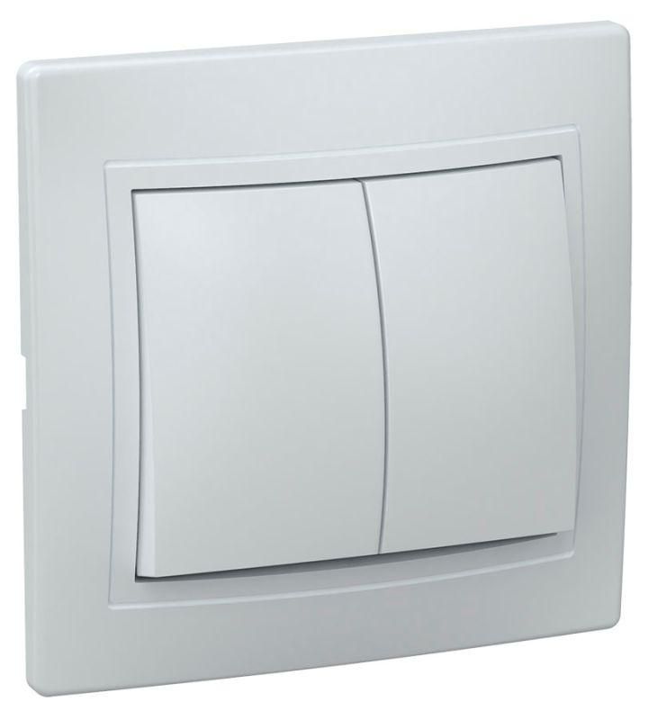 Выключатель 2-кл. СП Кварта 10А IP20 ВС10-2-0-КБ бел. GENERICA EVK20-K01-10-DM