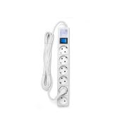 Фильтр-удлинитель 6 гн. х 3 м 10А IP20 2.2кВт USB type-A + type-C ПВС 3х0.75 с выкл. бел.«UNIVersal»