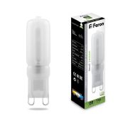 Лампа светодиодная G9 / 220V / 7W 4000K «FERON» матовая