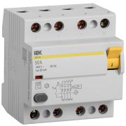 УЗО - Выкл.диф.тока «IEK» 4п 50А 30мА тип AC ВД1-63