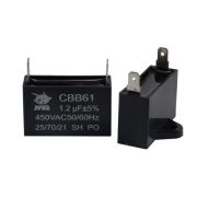 Конденсатор CBB61 квадрат с провод.450В / 1,2 мкФ