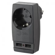 Адаптер сетевой «Polynom» 1гн + 2хUSB 2100mA «ЭРА»