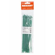 Хомут нейлоновый (кабельная стяжка) 4 х 200мм. зелёный «REXANT» ( 25шт)