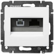 Механизм розетки комп+телеф.RJ45+RJ11 бел.«Legrand» Valena
