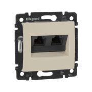 Механизм розетки комп+комп.RJ45+RJ45 сл.кость«Legrand» Valena