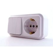 Блок о/у (выкл.3-кл.+ роз.с заземл.) бел. «Bylectrica» БЕЛТИЗ