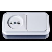 Блок о/у (выкл.1-кл.+ роз.без заземл.) бел. «Bylectrica» БЕЛТИЗ