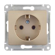 Механизм розетки 1-м.с заземл.титан«SE» Glossa