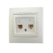 Розетка комп+телеф.RJ45+RJ11 бел.«Lezard» Mira