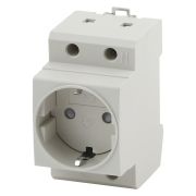 Розетка на DIN-рейку силовая с заземл.«IEK» ARMAT  45мм защ. шторки