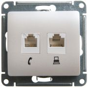 Механизм розетки комп+телеф.RJ45+RJ11 перл.«SE» Glossa