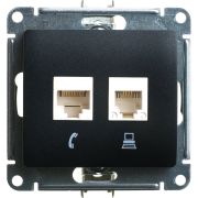Механизм розетки комп+телеф.RJ45+RJ11 антр.«SE» Glossa