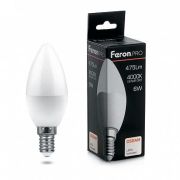 Лампа светодиодная Свеча E14 / 9W 6400K «FERON.PRO»
