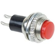 Выключатель-кнопка металл 220V 2А (2с) ON-OFF Ø10.2 красная Mini «REXANT»